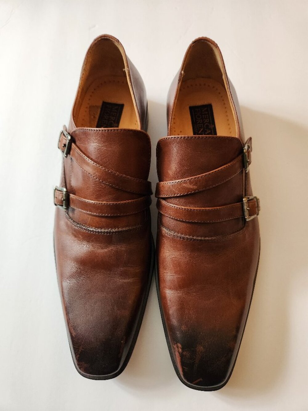 Mercanti fiorentini men's brown leather dress shoes size: 10M  made in Italy